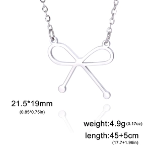 Titanium stalen damesketting met strikhanger en verstelbare zilveren ketting van kwaliteit