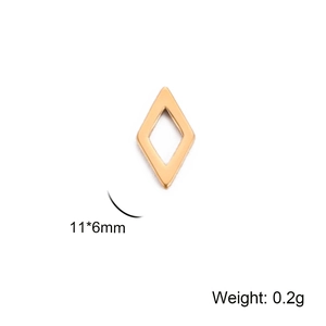 18K gold plated geometric hollow rhombus pendant DIY jewelry accessory 11x6mm size