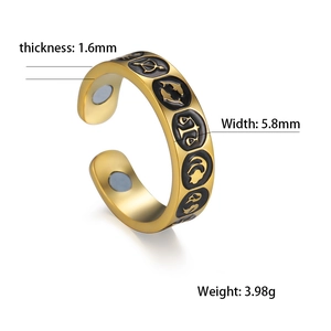 Goldener Sternzeichen Magnetring aus Edelstahl mit verstellbarem Design und Symbolen