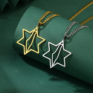 Collane in acciaio inossidabile oro e argento con stella di Davide e mappa di Israele