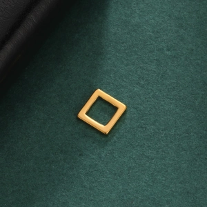 Minimalistischer hohler quadratischer Edelstahl-Schmuckanhänger mit 18K Gold-Finish
