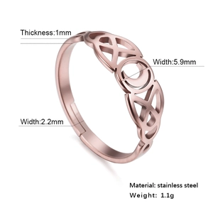 Technische specificaties van de roségouden maanring met een breedte van 5,9 mm