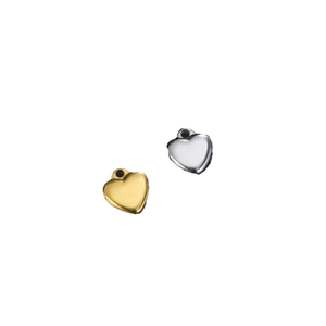 Pendentifs cœur en acier inoxydable poli dorés et argentés pour bijoux DIY