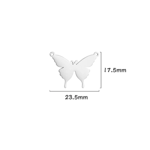 Λεπτομέρεια μενταγιόν πεταλούδα 23,5mm x 17,5mm από ανοξείδωτο ατσάλι για κοσμήματα DIY