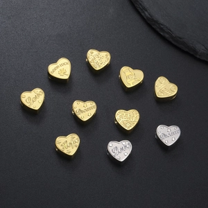 Perles Charm Cœur en Acier Inoxydable pour Fabrication de Bijoux DIY Hope Love Nana Mom Big Sister Dream Lettre