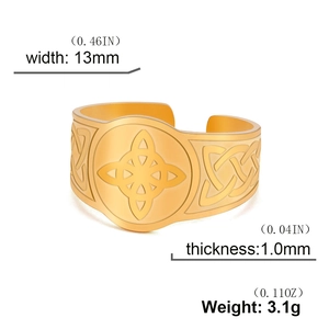 Goldener Edelstahlring mit keltischem Knotenmotiv und verstellbarem Design