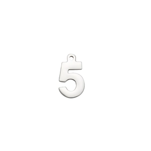 Poliertes Edelstahl-Anhänger-Element Nummer 5 mit glatter Oberfläche für DIY-Schmuckdesign