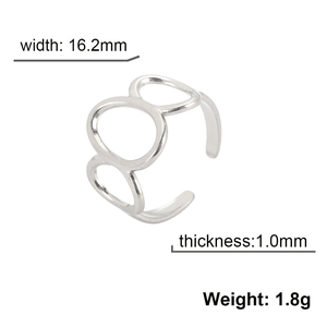 Moderner minimalistischer hohler ovaler Ring aus poliertem Edelstahl mit Öffnung