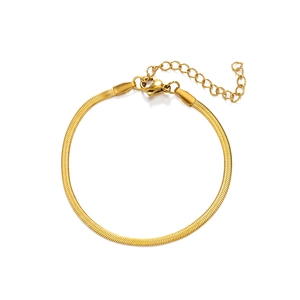 Elegante bracciale a catena piatta a serpente in acciaio inossidabile placcato oro