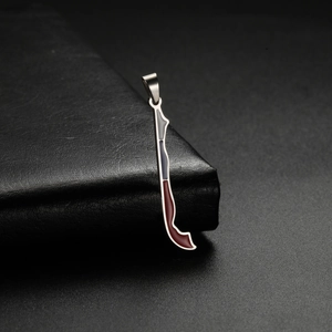 Chile Map Pendant Stainless Steel Dripping Oil National Flag Pattern Chile Territory Shape Charm For DIY Jewelry Making Accessories