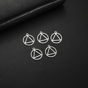 Pendentif Cercle Rond Géométrique en Acier Inoxydable Plaqué Or 18K Matériel de Fabrication de Bijoux DIY Breloques en Métal Minimalistes