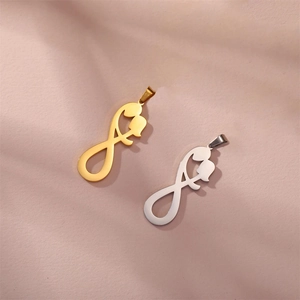 Stainless Steel Infinity Hugging Couple Charms For Jewelry Making DIY Abstract Mother Child Love Pendants Accessory