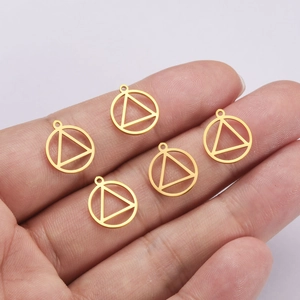 Pendentifs géométriques en acier inoxydable plaqué or 18K pour création de bijoux