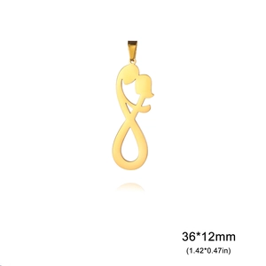 Detail view of a 36x12mm golden infinity embrace pendant for DIY jewelry making