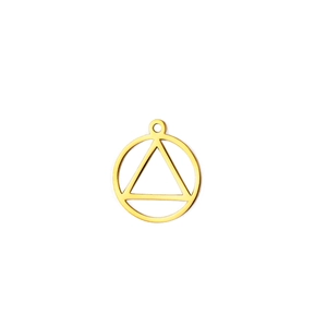 Gros plan du pendentif géométrique en acier inoxydable plaqué or 18K pour bijoux DIY