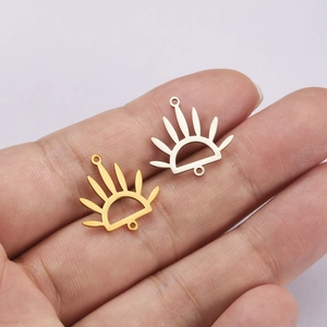Fächerförmige Anhänger aus Edelstahl in Gold und Silber für DIY-Schmuckherstellung