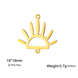 Goldener 19x19mm Edelstahl-Sonnenstrahl-Fächeranhänger für DIY-Schmuckherstellung