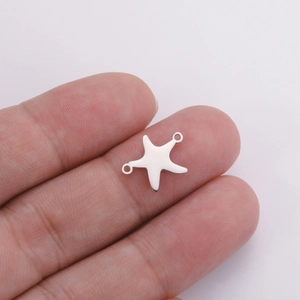 Colgante de estrella de mar pulido en oro de 18K para crear joyas y manualidades