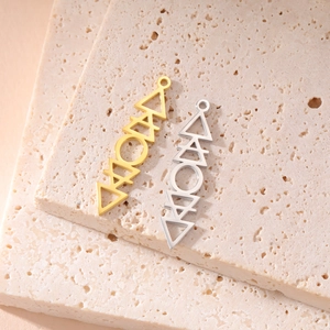 Minimalist 18K gold and silver stainless steel geometric pendants for DIY jewelry making
