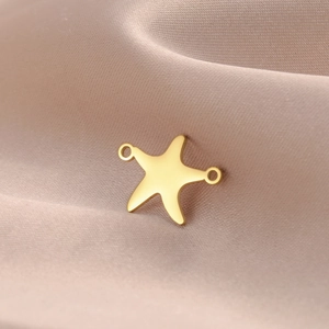 Colgante Conector de Estrella de Mar de Acero Inoxidable Dijes de Doble Bucle para Fabricación de Joyas DIY Collar Pulsera