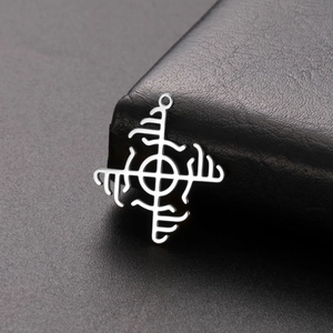 Stainless Steel Nordic Viking Rune Compass Windmill Hollow Pendant DIY Jewelry Making Accessories Charms For Necklace Bracelet