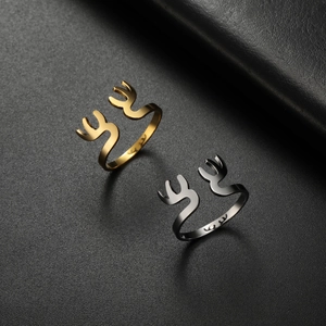 Edelstahl Geweih Offener Ring Für Damen Herren Verstellbar Geometrische Elch Horn Fingerring Gold Silber Überzogen Schmuck Geschenk