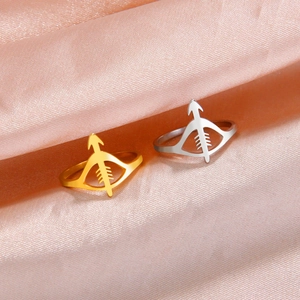 Minimalistische Roestvrijstalen Pijl en Boog Ring Voor Vrouwen Mode Boogschutter Sieraden Verjaardagscadeau Goud Zilver
