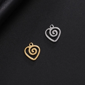 Ciondolo a Spirale a Cuore in Acciaio Inossidabile Minimalista Accessorio per Creazione Gioielli DIY per Collana