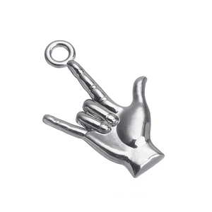 Antiek zilveren Ik hou van jou gebaar hanger van zinklegering voor DIY sieraden maken