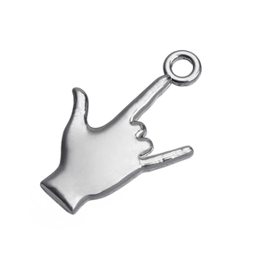 Antiek zilveren 'I Love You' handgebaar hanger van zinklegering voor DIY sieraden