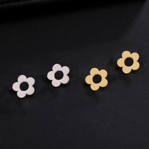 Ciondoli a Forma di Fiore a Cinque Petali in Acciaio Inossidabile per Creazione di Gioielli Fai-da-te Collana Bracciale Parti in Metallo