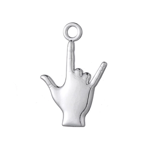Antiek Zilveren Legering Ik Hou Van Jou Handgebaar Hanger DIY Charm Voor Ketting Armband Sieraden Maken Accessoire