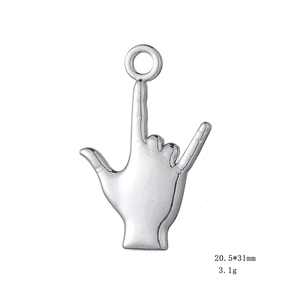 Antiek zilveren Ik hou van jou gebaar hanger, 20,5x31mm zinklegering voor DIY sieraden