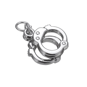 DIY zinc alloy handcuff charms for creative jewelry making with silver polished finish