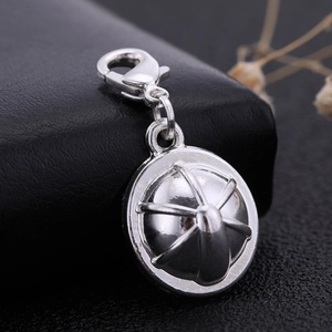 Mini Helmet Pendant Zinc Alloy Antique Silver With Lobster Clasp For DIY Keychain Jewelry Making Hanging Ornament Accessory