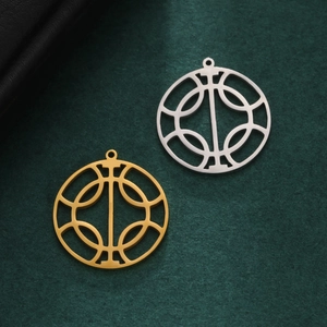 Stainless Steel Hollow Geometric Overlapping Circles Pendant Round Cutout Charm For Necklace DIY Jewelry Making Women Accessory