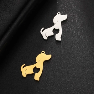 Edelstahlanhänger mit Katzen- und Hundesilhouette in Gold und Silber für DIY-Schmuck