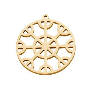 Detailed view of 18K gold-plated stainless steel hollow snowflake pendant for DIY jewelry
