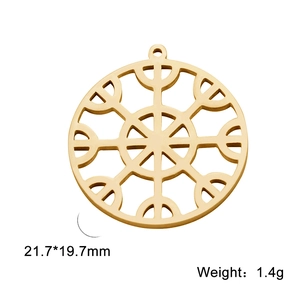 18K gold plated stainless steel hollow snowflake pendant for DIY jewelry making