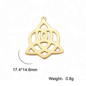 Detailed view of hollow gold heart pendant dimensions 17.4x14.6mm weighing 0.8g