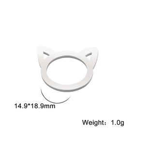 Pendentif tête de chat évidée en acier inoxydable 14,9x18,9mm pour bijoux DIY