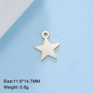 Gedetailleerd beeld van een kleine sterbedel van gepolijst staal, 11,6 bij 14,7 mm