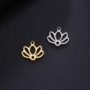 Edelstahl Hohle Lotus Blume Anhänger DIY Schmuckherstellung Charms Für Halskette Armband Ohrringe Gold Silber Farbe