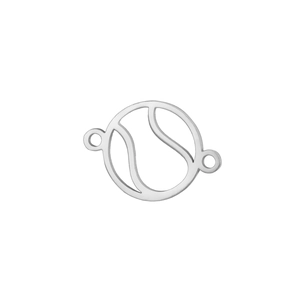 Pendentif de tennis en acier poli avec connecteurs double trou pour la création de bijoux