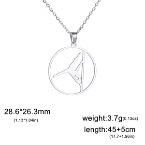 Collana da donna in acciaio inossidabile con ciondolo silhouette ballerina di pole dance