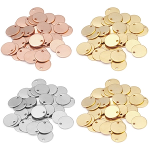 Edelstahl Rund Blanko Stempelanhänger DIY Schmuckherstellung Zubehör Gold Silber Roségold Polierte Kreisanhänger