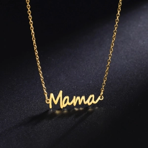 Collana con Pendente a Lettera Mama in Acciaio Inossidabile 304 Minimalista per Donna Gioielli Girocollo Alfabeto Placcato Oro Argento Regalo per Mamma