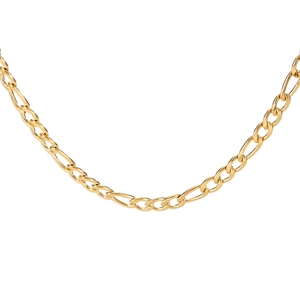 Collar de cadena Figaro clásica en acero inoxidable chapado en oro de 18K para hombre y mujer