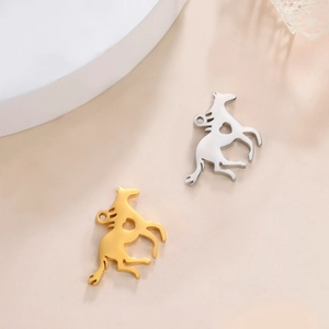 Stainless Steel Horse Heart Hollow Pendant DIY Jewelry Making Accessories For Necklace Bracelet Earrings Gold Silver Color