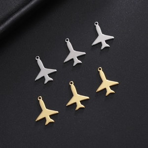 Colgantes de avión bañados en oro de 18K en plata y oro para joyería DIY